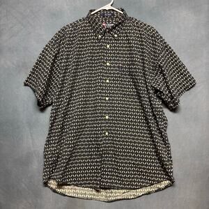 Vintage Chaps Ralph Lauren Geometric Print Button Down Shirt XL Preppy 2K Artsy
